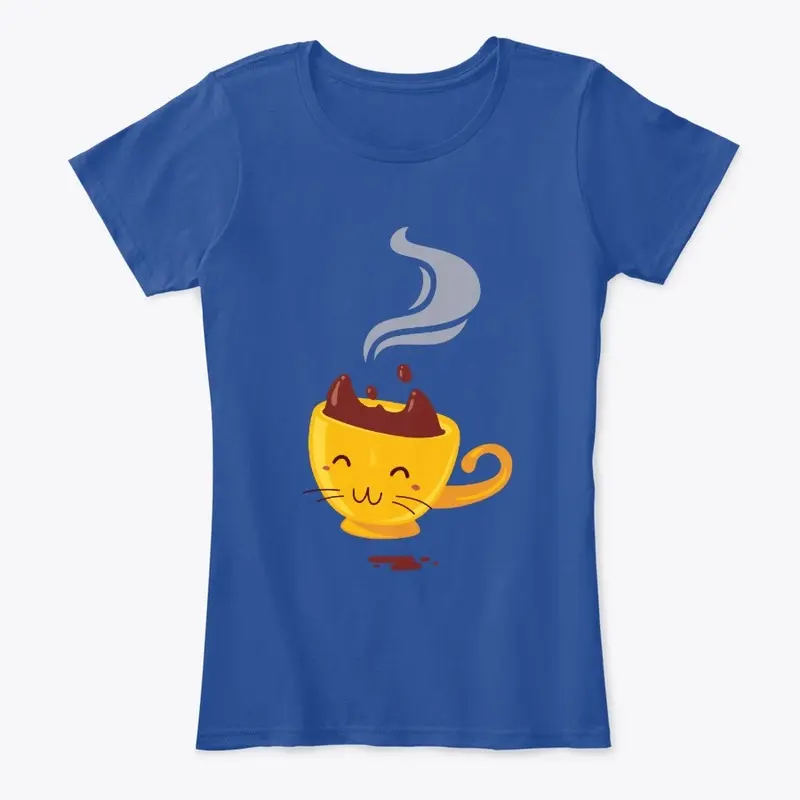 Cute Cartoon Coffee Cup Cat