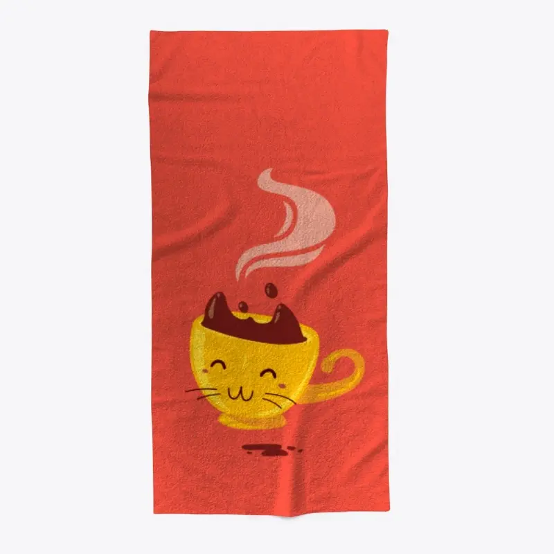 Cute Cartoon Coffee Cup Cat