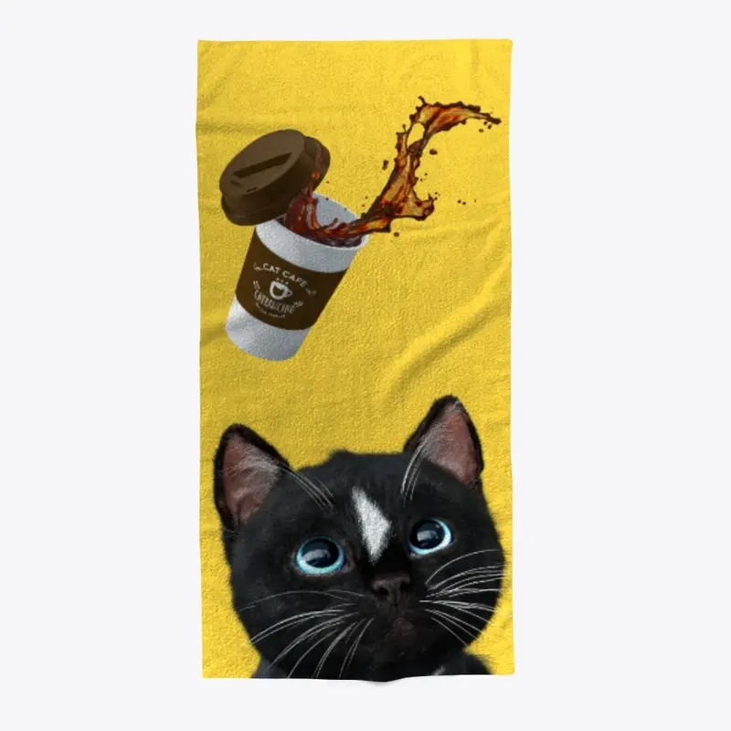 Cute Cat and Spilled Coffee