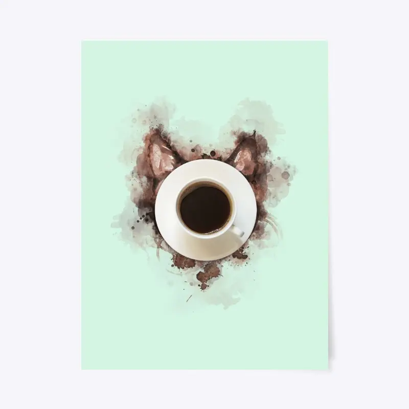 Coffee Stains Cat Head