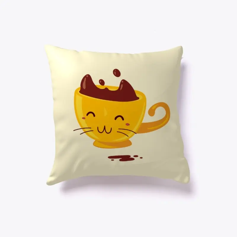 Cute Cartoon Coffee Cup Cat